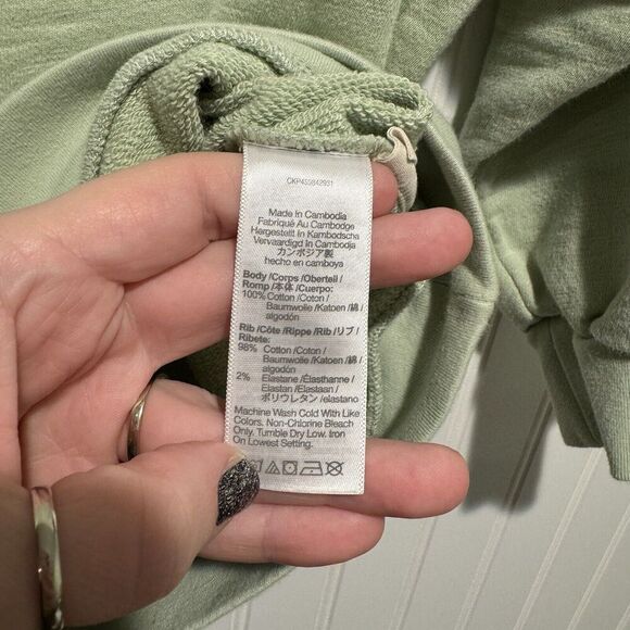 Madewell Oversized Raglan Sweatshirt Colorblock Sunfaded Mint Size Small - Picture 5 of 6